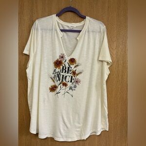 Maurices Cream Floral Graphic Tee